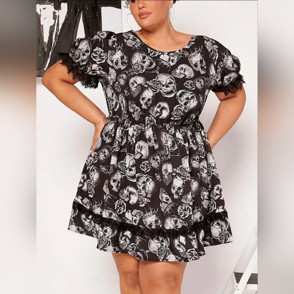 Shein plus size 28/30 skull dress